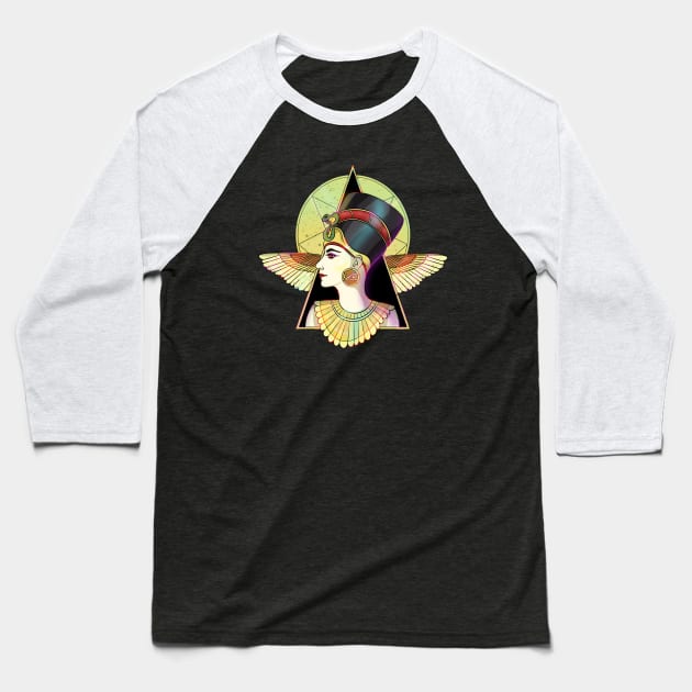 Goddess Nefertiti of Egypt Baseball T-Shirt by Trendy Black Sheep